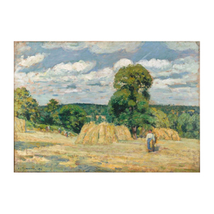 Pissarro毕沙罗乡村风景油画手绘临摹客厅装饰画蒙福科的收获季节