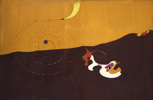 现代抽象画米罗Joan Miro油画野兔油画装饰娱乐场书房挂画手绘