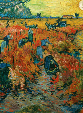 手绘临摹世界名画凡高梵高van Gogh油画红色葡萄园复制品装饰画