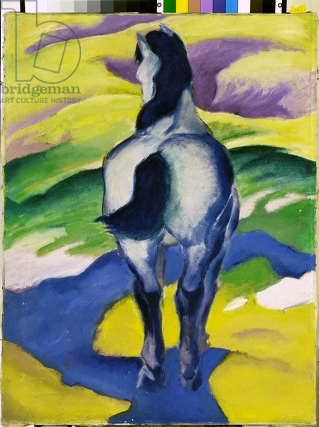 表现主义油画马尔克franz marc蓝马ii现代动物装饰画书房挂画手绘