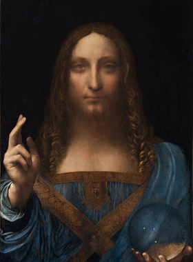 油画救世主Vinci Salvator Mundi手工复制品手绘临摹名画达芬奇
