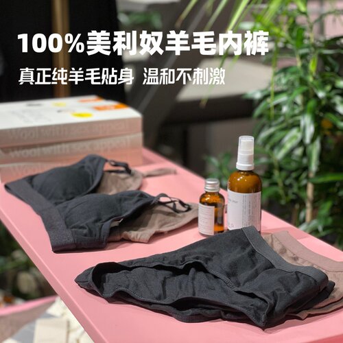 100%美利奴羊毛女三角内裤速干
