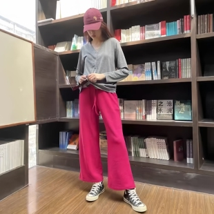 断码特价 女款冬季加厚保暖美利奴羊毛阔腿裤美丽诺户外休闲裤