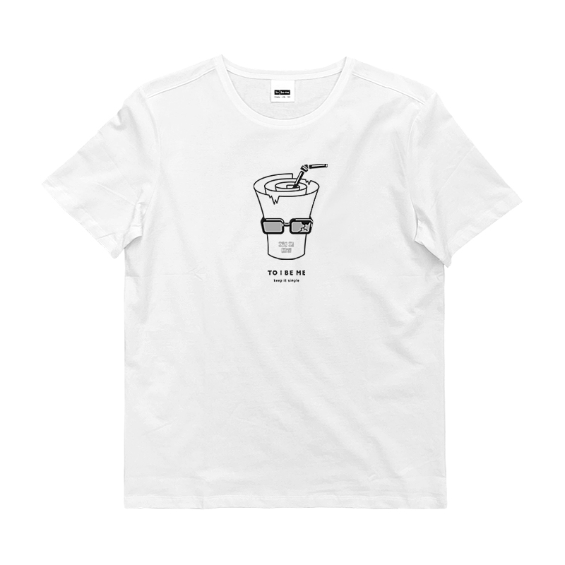 黑白灰原创设计纯棉宽松短袖t恤