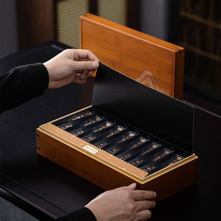 高档竹盒摆泡茶叶包装盒空礼盒红茶岩茶大红袍金骏眉竹礼盒装空盒