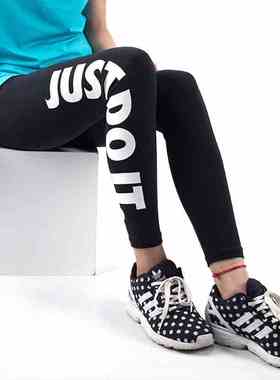 棉高腰瑜伽裤弹力字母打底裤女外穿春秋款休闲长裤