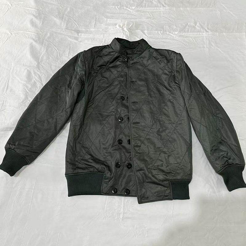 女士棉衣 纯绿色保暖棉衣温区棉衣 短款防寒棉服 立领棉上衣系扣