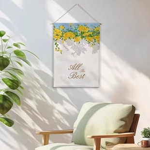 莫兰迪挂画布艺装饰画背景布墙壁装饰布电表箱遮挡布卧室床头挂布