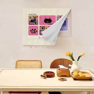 卡通电表箱装饰画布帘客厅可视门铃遮挡帘免打孔电闸盒遮丑挂帘