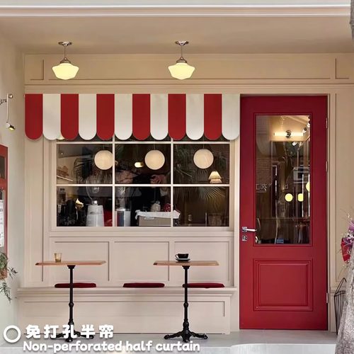 卡通窗帘帘头半帘门帘隔断帘装饰布帘门头帘柜遮挡帘子粘贴帘定制