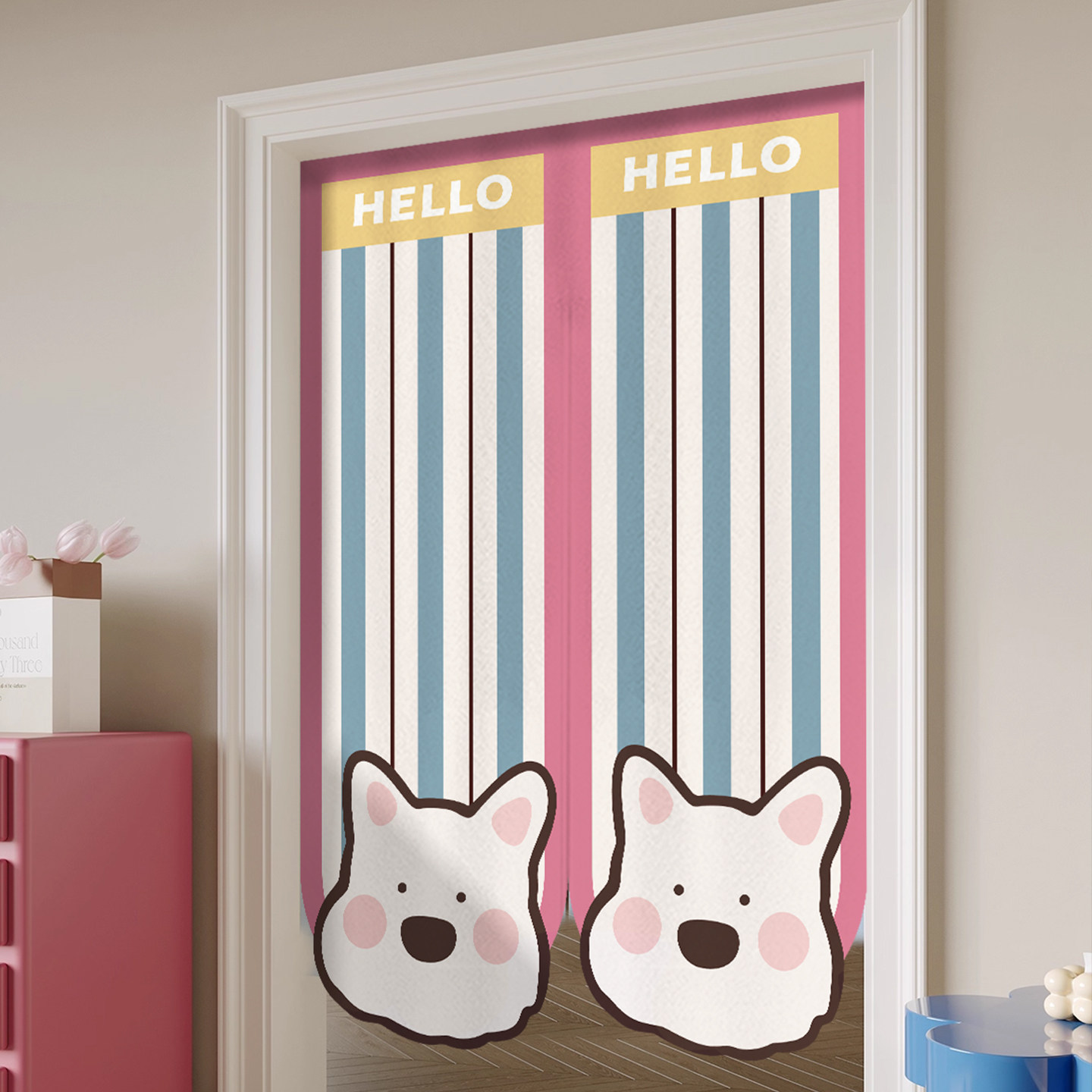 可爱卡通门帘隔断帘儿童房半帘卧室遮挡帘厨房档油烟卫生间布帘子,居家布艺,门帘,淘宝优惠券,粉丝福利购,淘宝优惠卷