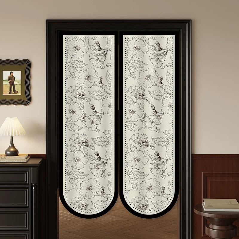 美式异形门帘隔断帘复古轻奢半帘卧室遮挡帘厨房卫生间魔术贴帘子,居家布艺,门帘,淘宝优惠券,粉丝福利购,淘宝优惠卷
