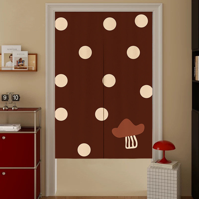 小清新门帘卧室隔断帘厨房布帘半截挂帘卫生间遮挡帘免打孔帘子