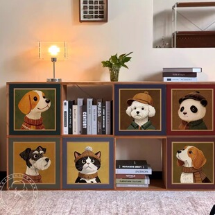 卡通柜子遮挡帘橱柜防尘帘鞋柜拉帘书柜帘柜子格子轨道遮丑帘粘贴