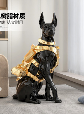 杜宾犬大型客厅落地摆件