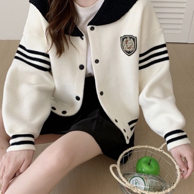 棒球服女秋冬外套新款2025爆款小个子韩系海军风减龄双面呢外套