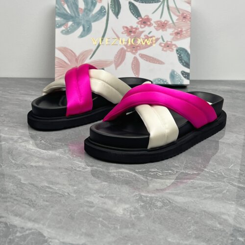 法式风女鞋轻奢专柜断码交叉带厚底拖鞋女一字拖高级感凉拖鞋9555