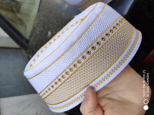 穆斯精品男士电脑绣花礼拜帽马来帽船帽新款椭圆形时尚休闲包头帽