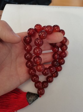 回民玛瑙念珠泰斯比哈礼拜赞珠一串33粒