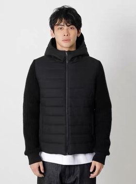 外贸出口日单潮牌AZUL家杜邦科技棉服全棉面料针织毛线袖男女同款