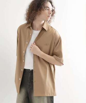 日单贵牌tk.TAKEO KIKUCHI菊池武夫立体印花短袖衬衣