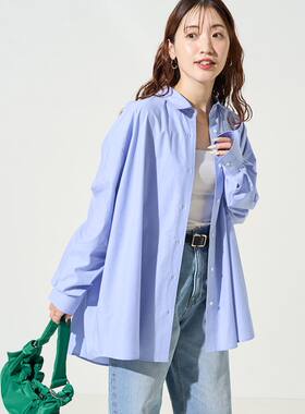日单潮牌freaks store女士全棉大廓形oversize长袖衬衣翻领