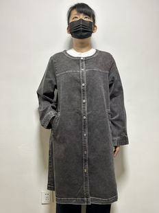 日单女士棉质混纺弹力水洗牛仔风衣外套春秋季轻量化薄款休闲复古