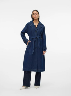 欧单V家女士棉质混纺水洗牛仔复古长款风衣外套春秋款