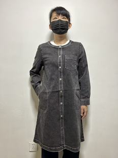 日单女士棉质混纺弹力水洗牛仔风衣外套春秋季轻量化薄款休闲复古