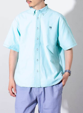 日单贵牌gloster男士棉质混纺宽松版型休闲短袖衬衣9000多日币