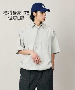 日单潮牌freaks store宽松大轮廓抽绳设计短袖衬衣可变廓形春夏秋