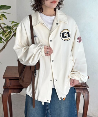日单潮牌cpcm春季刺绣教练夹克外套男女同款