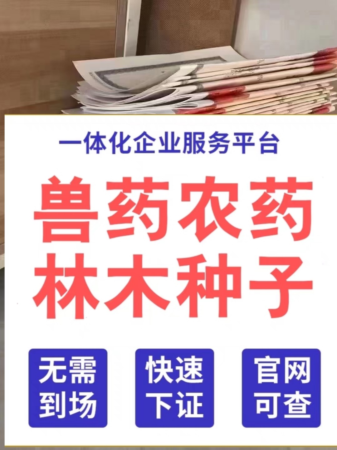 全国林木草种子兽药农药电商经营个体公司工商户营业执照许可证图片