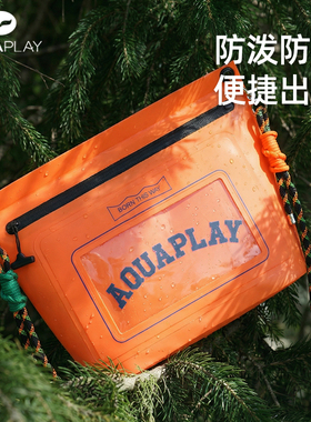 安泊来橙色防水斜挎包男女通用轻量化户外运动包便携出行小方包