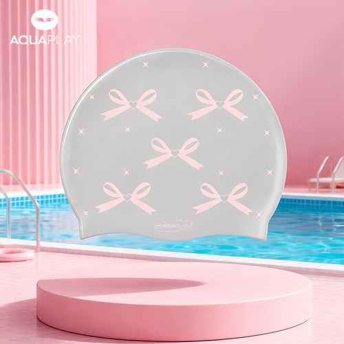 aquaplay硅胶成人泳帽长发防水