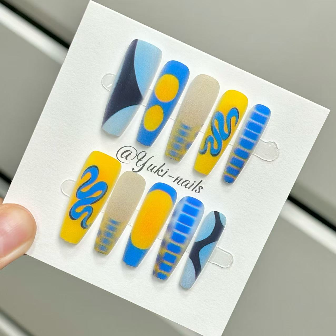 【Yuki穿戴甲】加州日落欧美风ins超酷辣妹复古机器喷印甲长梯