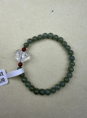 原创设计天然和田玉且末蓝卡6圆珠手串编号831多样性发货