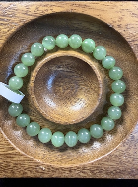 原创设计天然和田玉碧玉猫眼卡8圆珠手串编号1353多样性发货