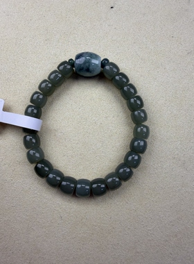 原创设计天然和田玉且末蓝卡8直切手串编号1811多样性发货