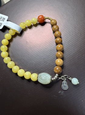 原创设计天然蜜蜡南红手串编号619多样性发货