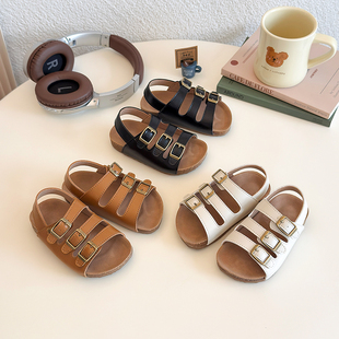 女宝宝勃肯凉鞋2026年夏天新款男童运动沙滩鞋子小童软底沙滩鞋潮