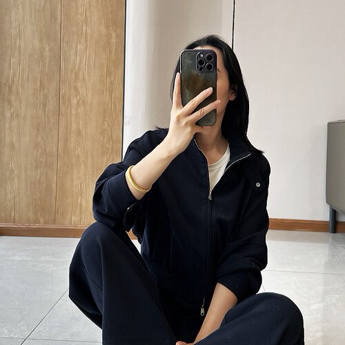 C5220 松弛有腔调 运动休闲套装女 立领夹克+长裤
