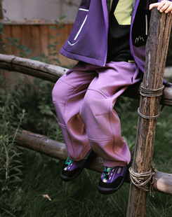 男童女童裤 2025新款 儿童户外机能风加绒冲锋裤 三防软壳登山玩雪裤