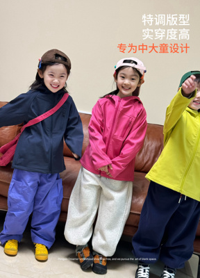 7色软软壳四防冲锋衣2025新款男童女童户外防风防水登山服外套
