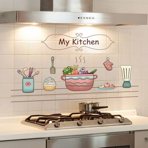 厨房防油贴纸透明加厚防潮防水防火耐高温自粘墙纸台面装饰墙贴画