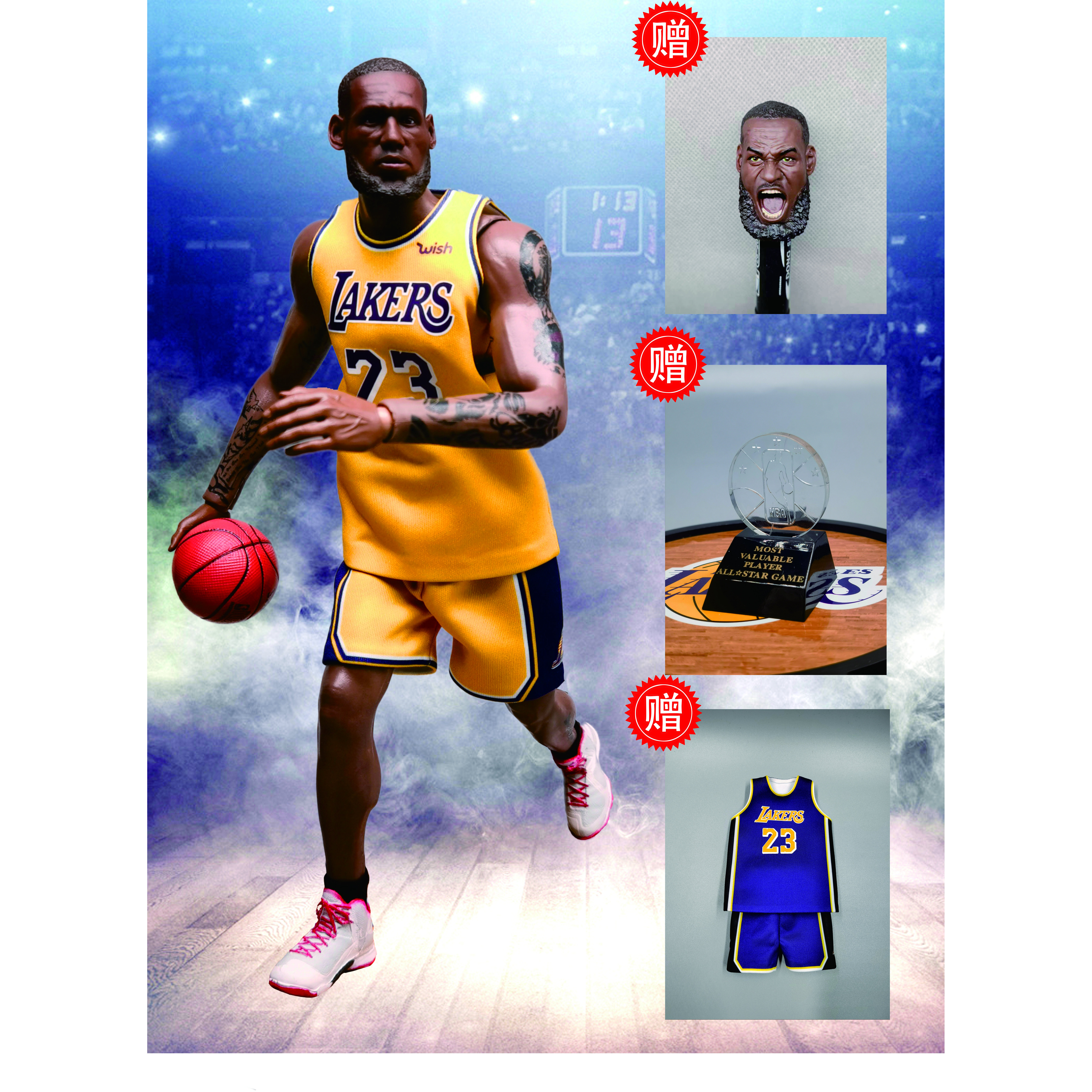 詹姆斯手办NBA篮球限量湖人模型摆件男生礼物纪念品可动人偶