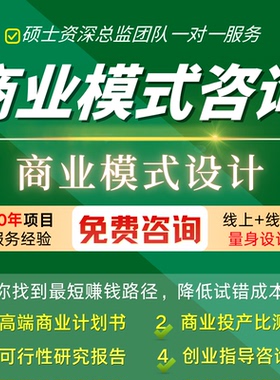 商业计划书撰写商业模式设计咨询创业项目顾问公司经营规划管理