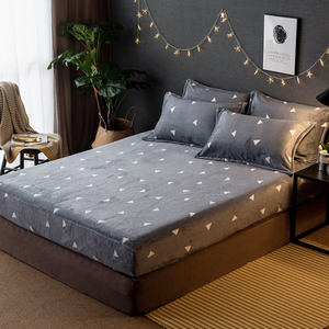 加厚冬季保暖床笠单件 珊瑚绒法兰绒床垫套席梦思保护套1.5m1.8米