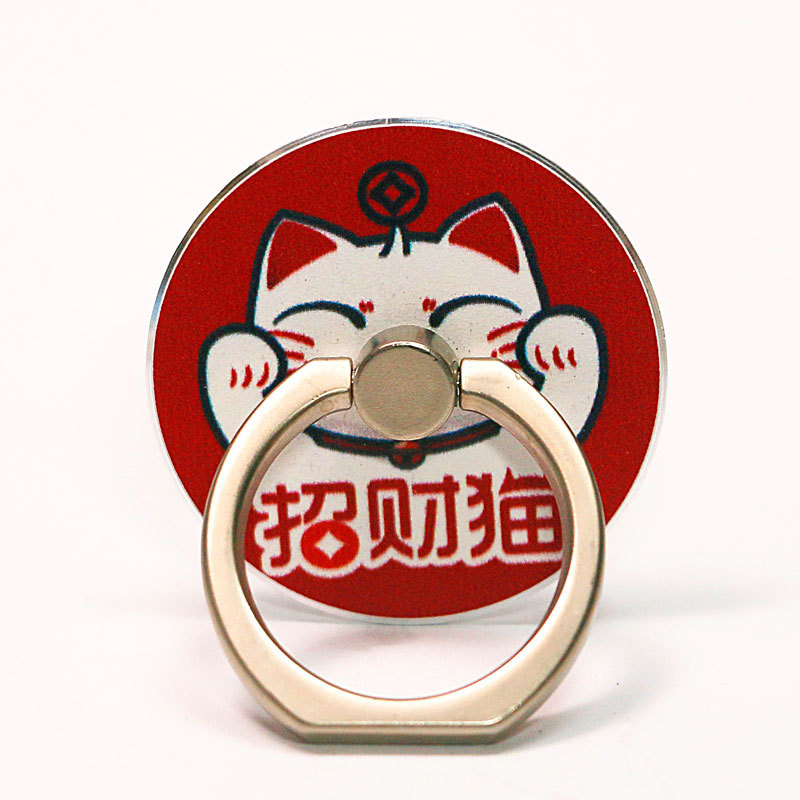 2024招财猫指环扣桌面手机支架金属材质结实耐用防摔好运来通用新