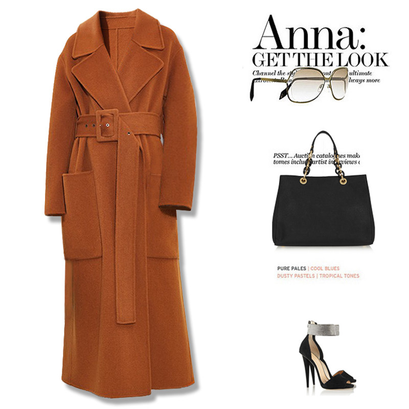 特大码双面羊绒大衣女2025年新款胖妹mm高定轻奢女装手工廓形外套